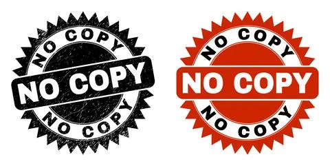 NO COPY Black Rosette Seal with Rubber Texture Stock Illustration