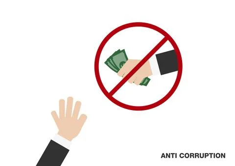 No corruption payment on white background Stock Illustration