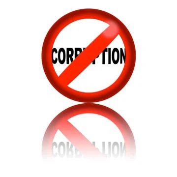 No Corruption Sign 3D Rendering Stock Illustration