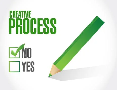 No creative process approval sign concept Illustrazione stock