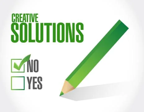 No creative solutions approval sign concept Illustrazione stock