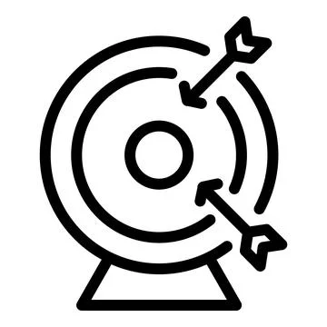 No creativity target icon outline vector. Work laptop Illustrazione stock