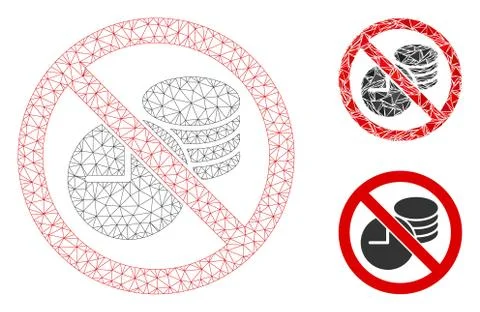 No Credit Time Vector Mesh 2D Model and Triangle Mosaic Icon Stock Illustration