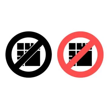 No crop, text icon. Simple glyph, flat vector of text editor ban, prohibition Stock Illustration