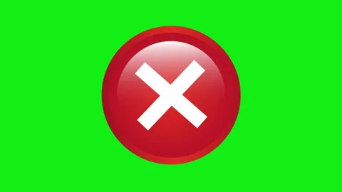 No, Cross Glossy Red Web Button Design Animation on Green Background Vidéo 248909093