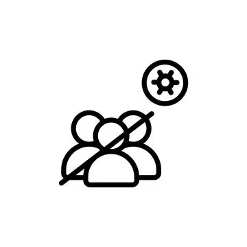 No crowd, coronavirus icon. Simple line, outline vector elements of viral 库存插图