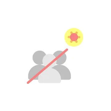 No crowd, coronavirus icon. Simple color vector elements of viral pandemic icons 库存插图