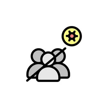 No crowd, coronavirus icon. Simple color with outline vector elements of viral 库存插图