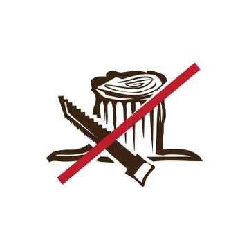 No cutting trees sign Stock Illustration