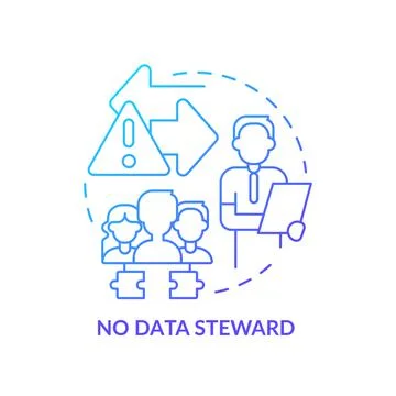 No data steward blue gradient icon Stock Illustration