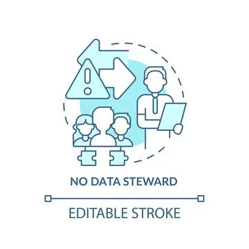 No data steward turquoise concept icon Stock Illustration