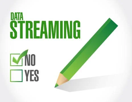 No data streaming approval sign concept Illustrazione stock
