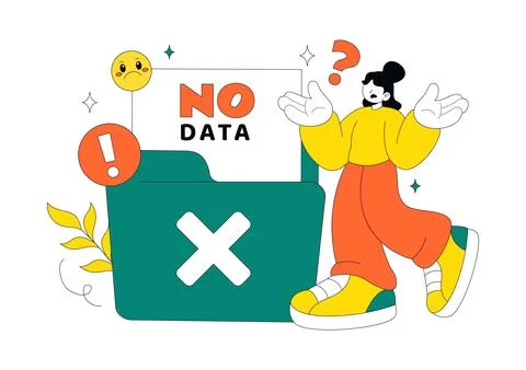 No Data Vector Illustration Featuring Empty Analytics Dashboard, Error Stat.. 스톡 일러스트