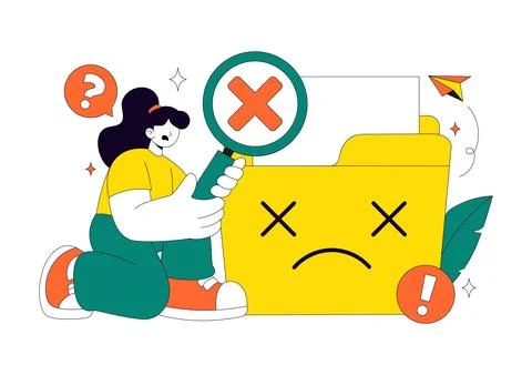 No Data Vector Illustration Featuring Empty Analytics Dashboard, Error Stat.. 库存插图