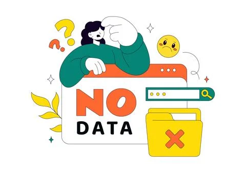 No Data Vector Illustration Featuring Empty Analytics Dashboard, Error Stat.. イラスト素材