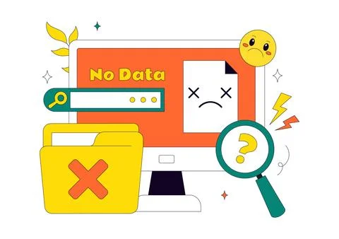 No Data Vector Illustration Featuring Empty Analytics Dashboard, Error Stat.. Stockillustratie