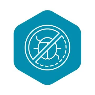 No data virus icon, outline style Illustrazione stock