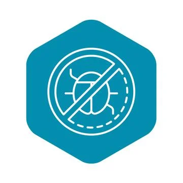 No data virus icon, outline style Stock Illustration