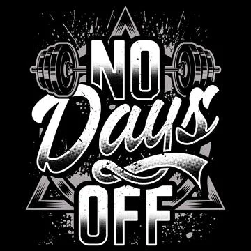 No days off Stock Illustration