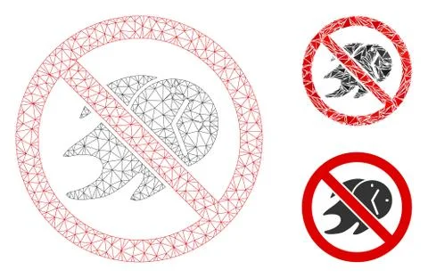 No Deadline Vector Mesh 2D Model and Triangle Mosaic Icon Stock Illustration