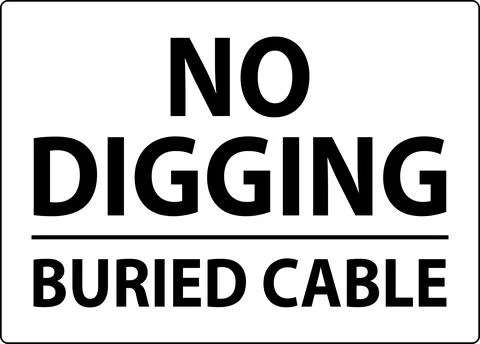 No Digging Sign, Buried Cable Sign Stock Illustration