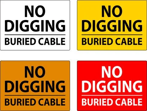 No Digging Sign, Buried Cable Sign Illustrazione stock
