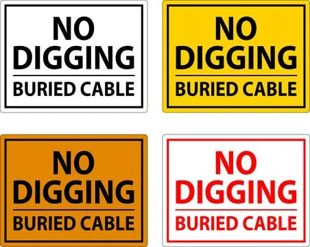 No Digging Sign, Buried Cable Sign Illustrazione stock