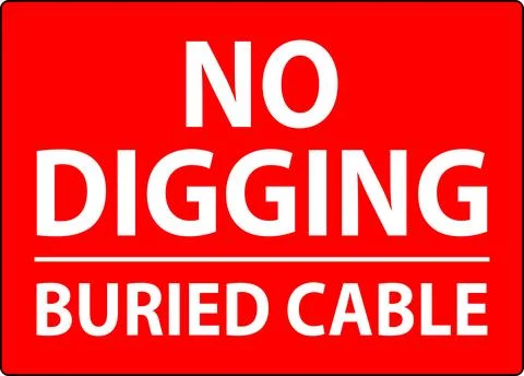 No Digging Sign, Buried Cable Sign Illustrazione stock