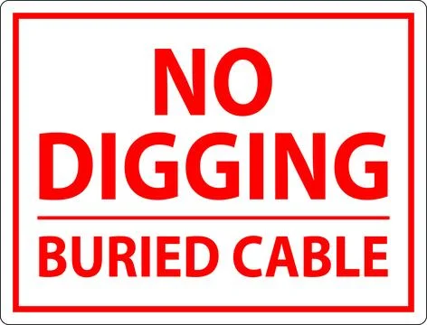 No Digging Sign, Buried Cable Sign Illustrazione stock