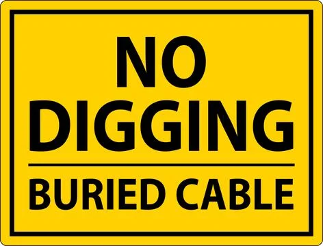 No Digging Sign, Buried Cable Sign Illustrazione stock