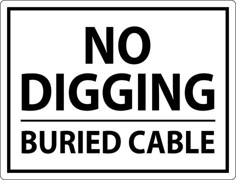 No Digging Sign, Buried Cable Sign Illustrazione stock