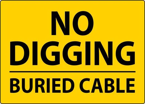 No Digging Sign, Buried Cable Sign Illustrazione stock