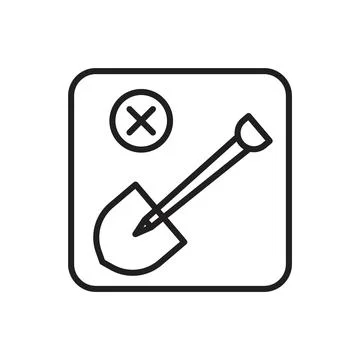 No Digging Sign for Construction Safety and Site Protection Illustrazione stock