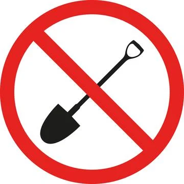 No digging sign. Illustrazione stock