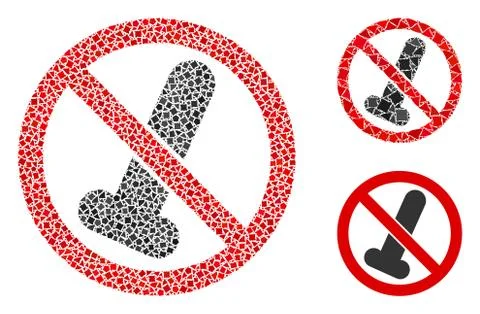 No Dildo Mosaic Icon of Bumpy Elements Stock Illustration