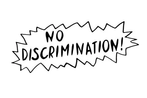 No discrimination - vector lettering handwritten on theme of protesting again Illustrazione stock