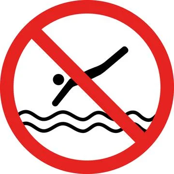 No diving allowed sign. Stock Illustration