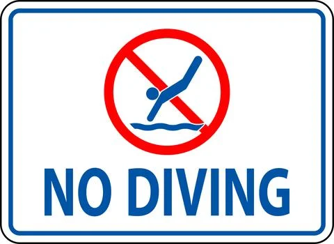 No Diving Sign, No Diving Stock Illustration