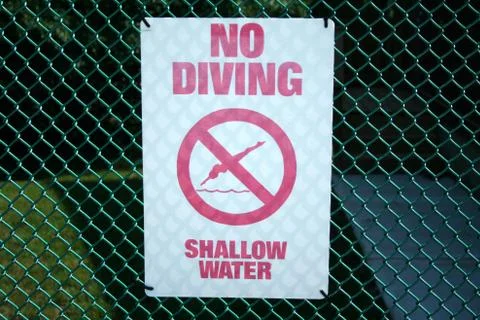 No diving sign Stock Photos