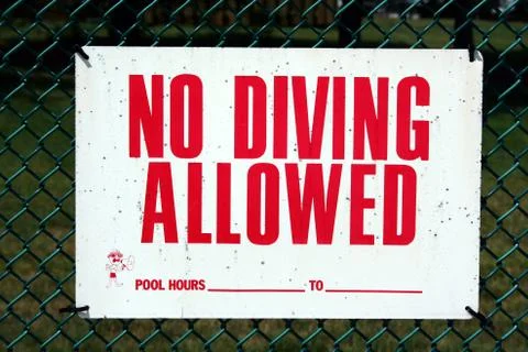 No diving sign Stock Photos
