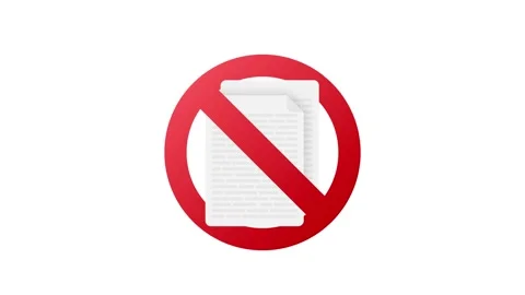 No documents in flat style on red background. Motion graphics design. Business Stock Footage 196875635