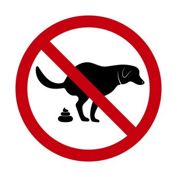 No Dog Pooping Allowed Vector Illustration Stock Illustration