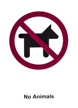 No dogs or pets allowed, isolated on white background Stock Illustration