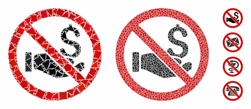 No donation Composition Icon of Bumpy Pieces Stock Illustration