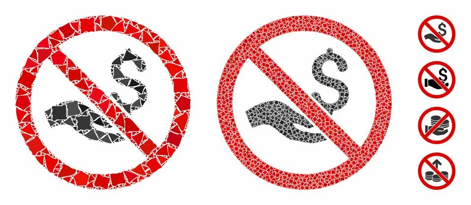 No donations Composition Icon of Irregular Elements Stock Illustration