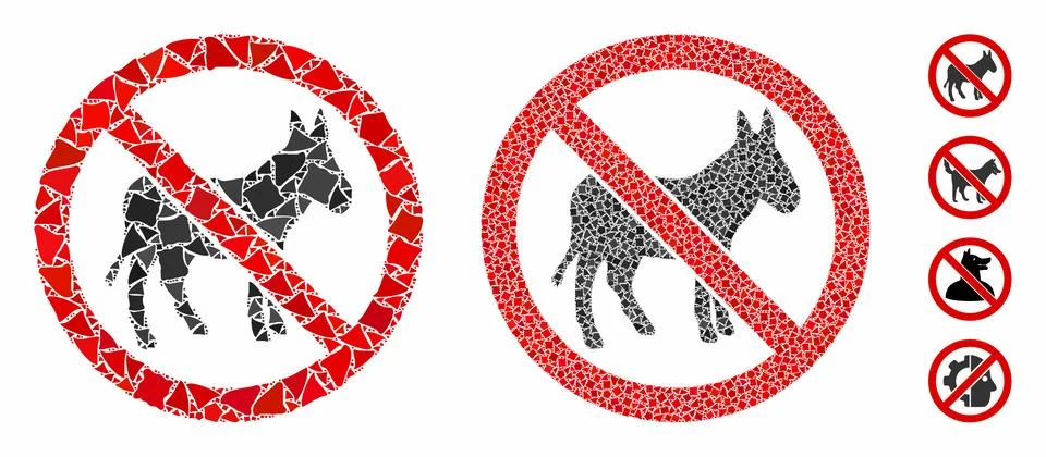 No donkey Composition Icon of Abrupt Elements Illustrazione stock