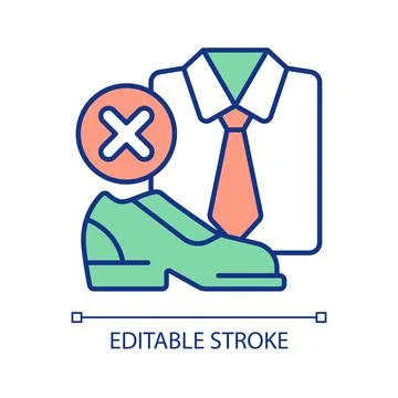No dress code requirements RGB color icon 스톡 일러스트