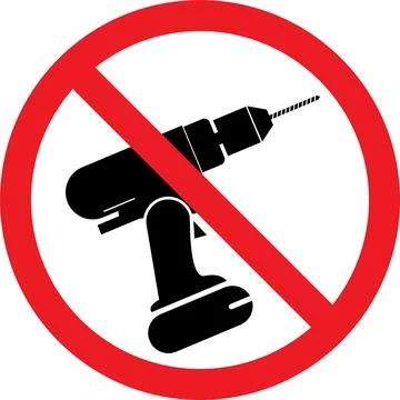 No drilling sign. Stock Illustration