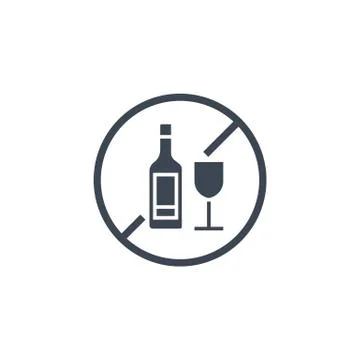 No Drinking related vector glyph icon. Stock Illustration