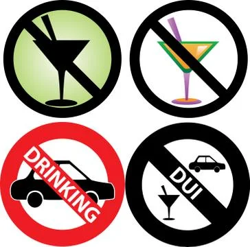 No Drinking Sign  Stock Illustration